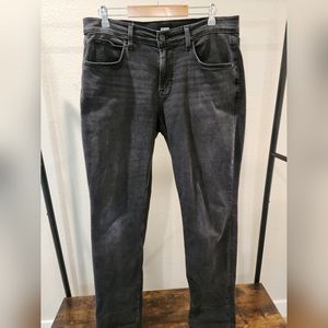 Hudson Slim Straight Leg Black Denim Jeans Black Fit Size 34 Waist